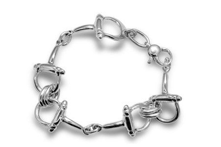 Elegant Sterling Silver Horse Bit Bracelet - Contour Fit