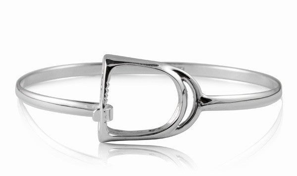 Elegant Sterling Silver Equestrian Stirrup Bangle - Perfect Gift for Horse Lovers